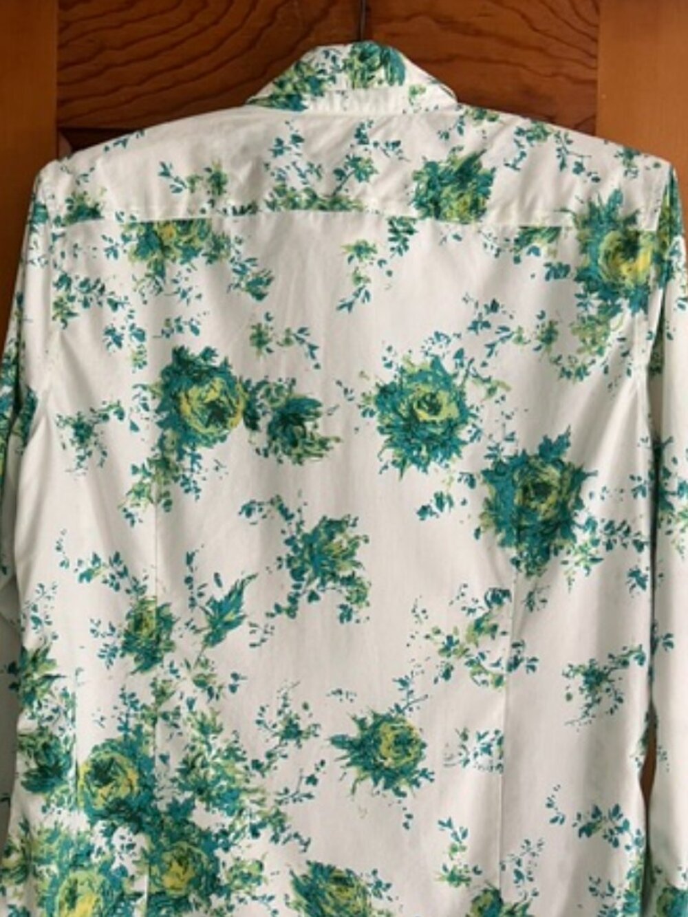 Lands' End No Iron Supima Lng-Slv Pure Cotton Floral Shirt Women's Size 14 - Picture 4 of 9